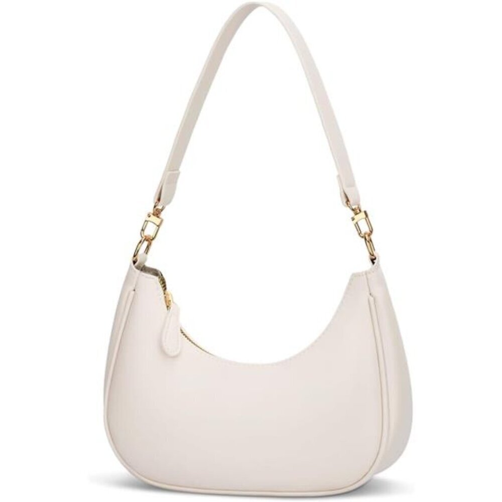 Beige Hobo Shoulder Bag Women Small Clutch Purse